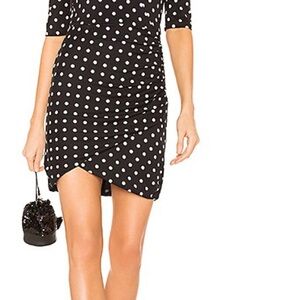 Alice + Olivia Black and White Sheath Mini Dress 3/4 Sleeve Crew Neck